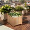 Natural Solid Wood Folding Planter Box with Removable Base and Drainage Hole
